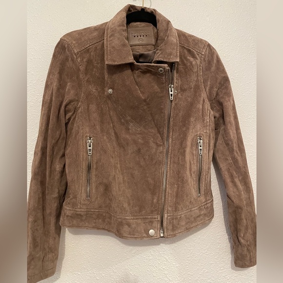 Gorgeous Women's Leather Jacket Medium Brown Tan Suede Motorcycle BlankNyc Moto - Picture 8 of 11